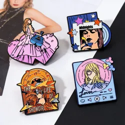 Chic Pop Singer Enamel Pins - Creative Music Brooch Souvenir Gifts (4pcs)