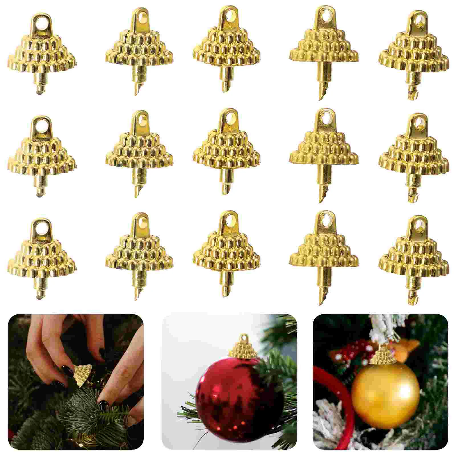 

Christmas Ball Pendant End Caps Christmas Tree Hanging Ball Top Covers Ball Pendant DIY Caps Decoration Holder Hanging Supply