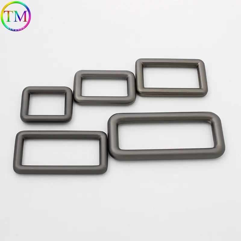 20mm 38mm Matte Black Metal Tri Glide Strap Ribbon Slider Buckles Durable Square Ring Buckles Adjustable Buckle Bag Accessories