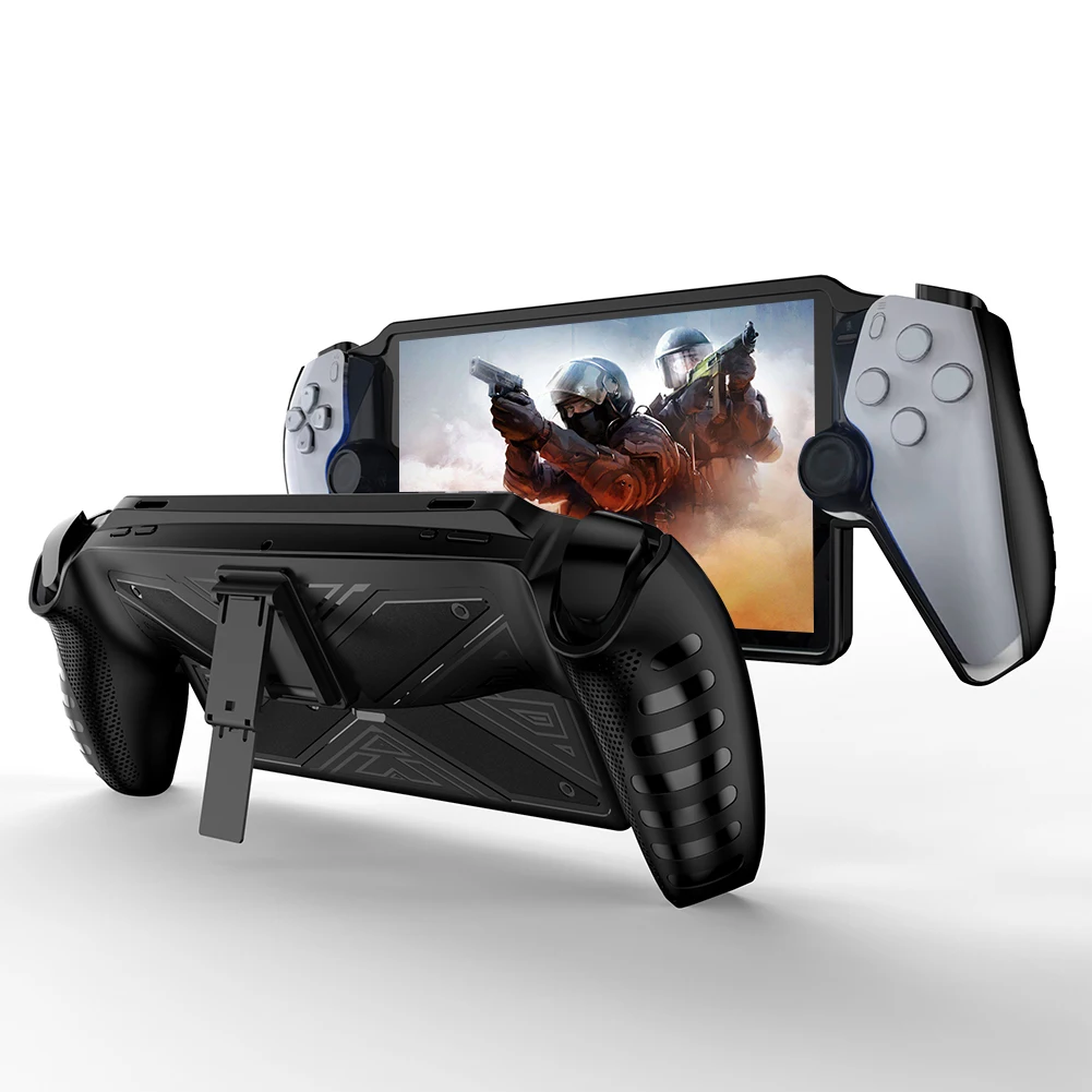 Custodia protettiva in TPU per PS Portal con supporto, cover antigraffio per console di gioco, custodia con impugnatura per accessori PS5 - immagine 2