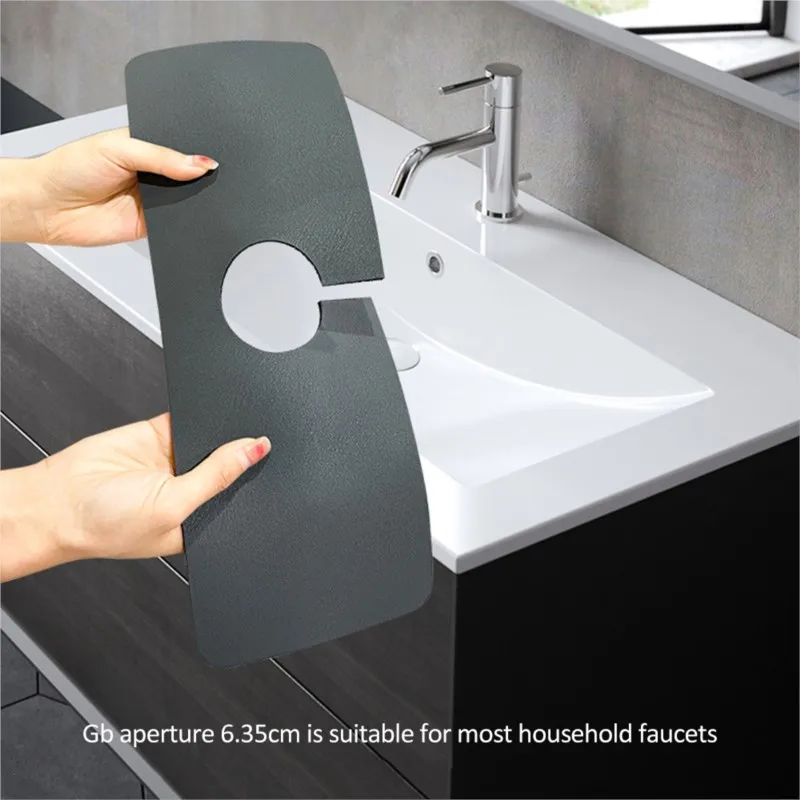 18'' Kitchen Faucet Absorbent Mat, Sink Splash Guard, Microfiber Faucet Handle Drip Catcher, Kitchenguard Tray, Water Drying Pads Behind Faucet