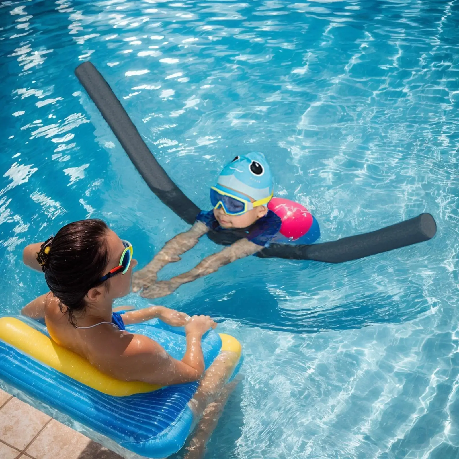 Pool Noodles Foam Floating Swimming Noodle Pool Toy Training Device Water Sports Exercise Aid Buoyancy Stick for Kids Adults
