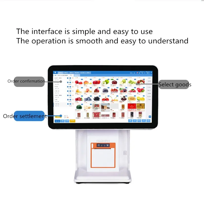 Description Picture 6 of itemCheapest price point of sale system cash register pos printer all in one 15.1 inch capacitive touch screen pos system for retail