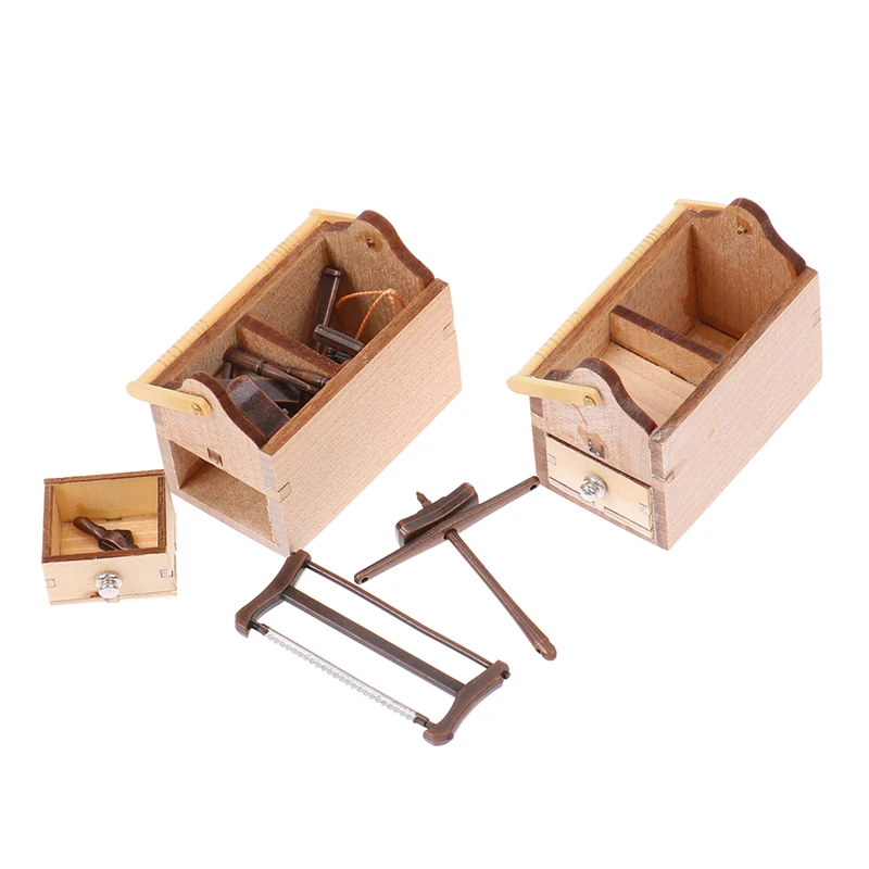 1 Set Mini Repair Tools Simulation Toolbox Model Toys For Doll House Decoration 1/12 Dollhouse Miniature Accessories