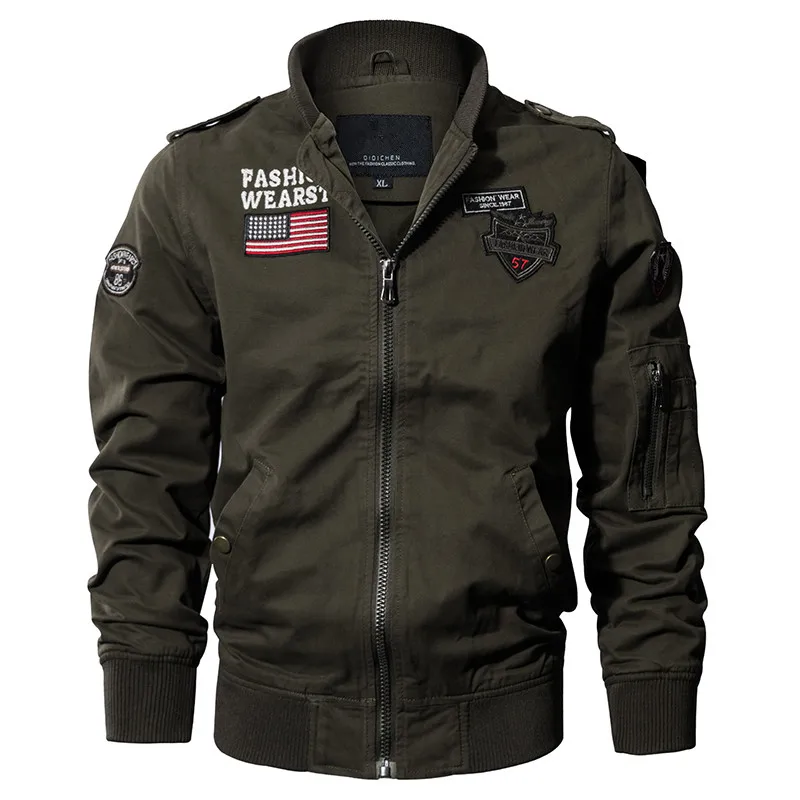 New Spring Military Style Pilot Jacket Multi-pocket Men Tactical Flight ...