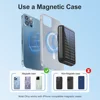 15W Solar Magnetic Power Bank 10000mAh, Wireless Charger w/ USB & USB-C, PD20W Fast Charge, Portable Solar Charger for Phones 6