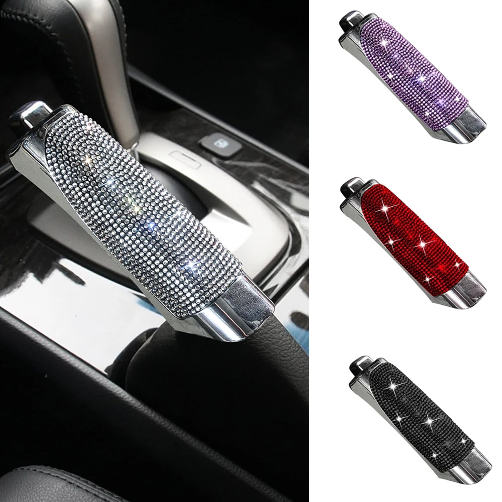 Universal Crystal Car Gears Handbrake Cover Auto Anti-slip Gear Shift Collars Decoration Car Accessories Interior for Women Girl