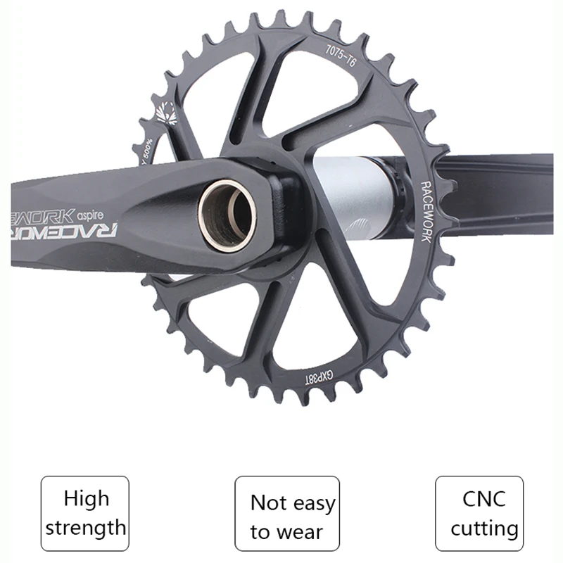 Manivelle VTT Aluminium Noire 170/175 Mm - Plateau 32/34/36/38 Dents - Compatible Shimano
