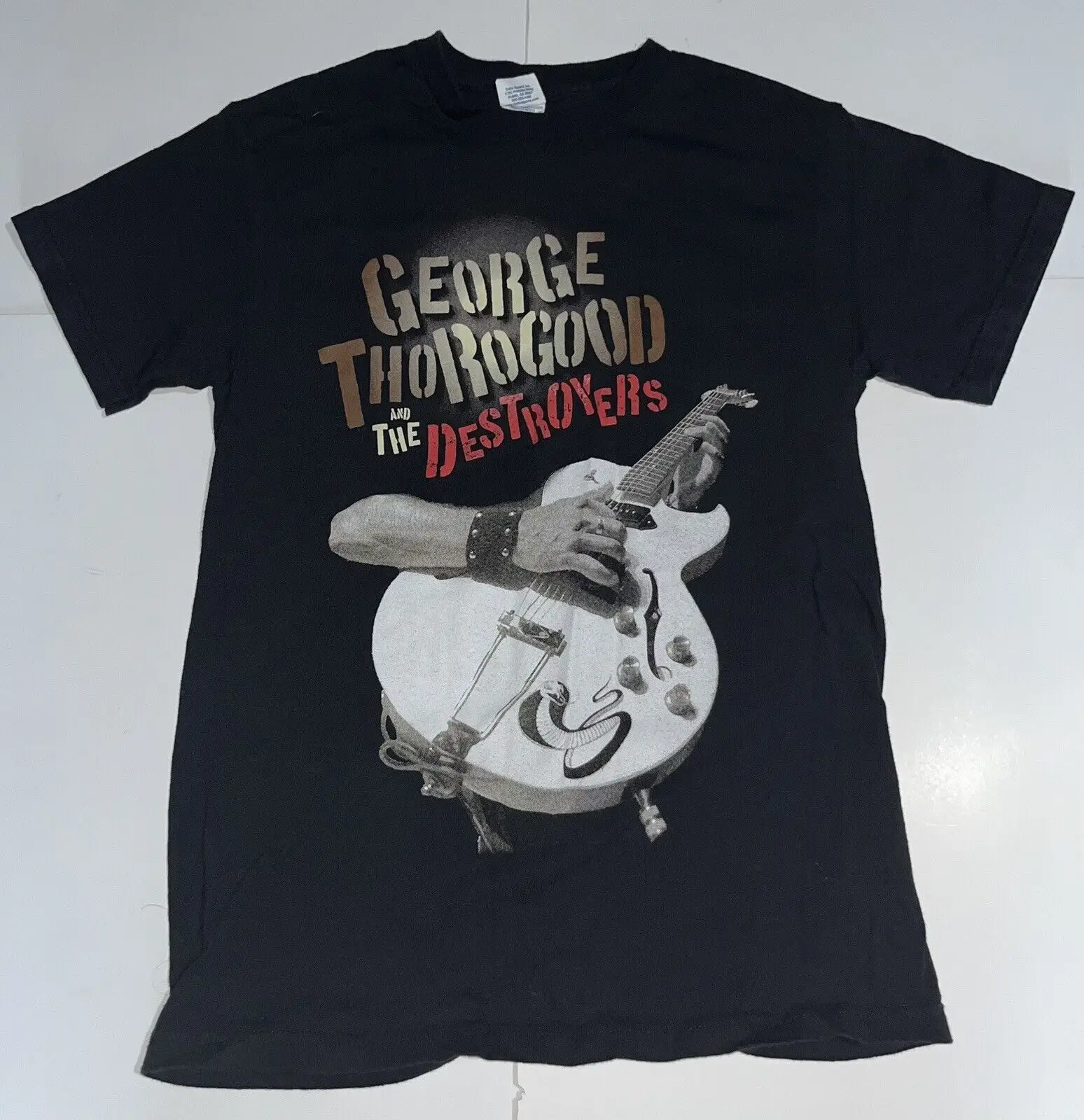 George Thorogood E The Destroyers T- Shirt Double Sided Thorogood Rocks Small