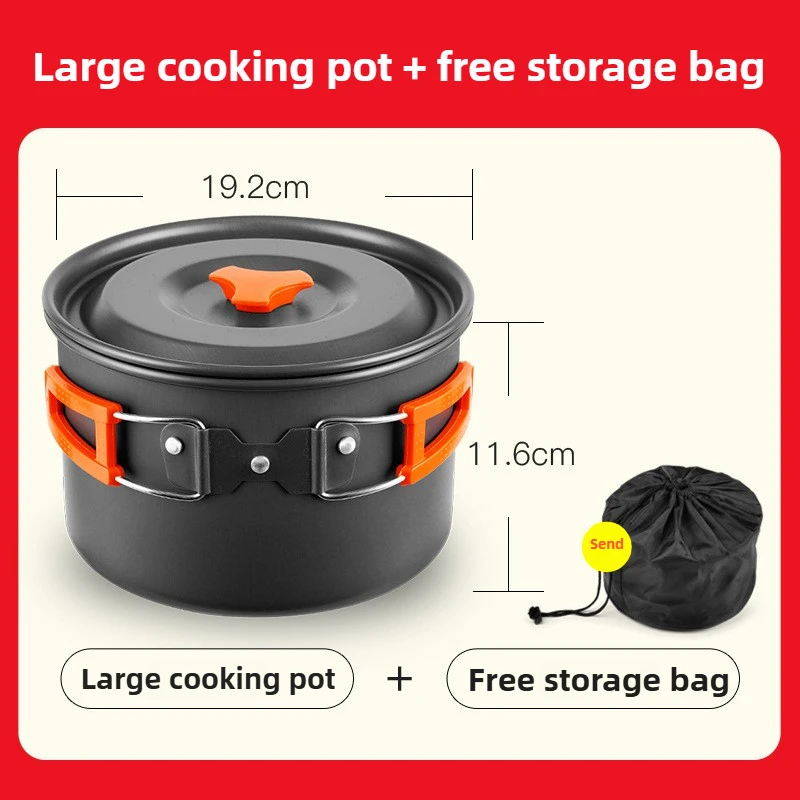 Portable Outdoor Hiking Cookware Set: Compact Teapot, Frying Pan, and Pot for Camping and Boiling Water