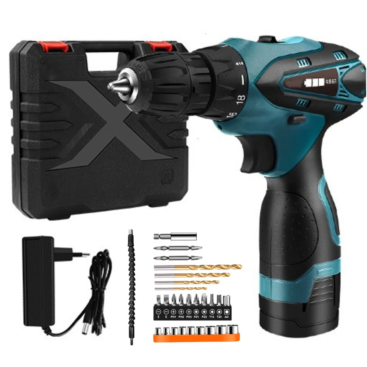 

16.8V Cordless Driver Drill Rechargable Electric Drill Screwdriver Wireless Impact Drill Hand Drill Home Improvement Power Tool