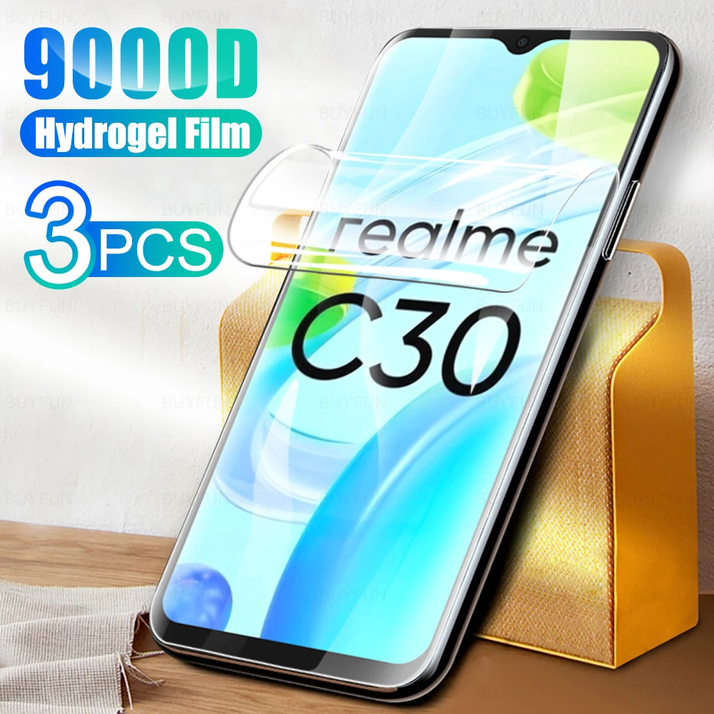 

Мягкая Гидрогелевая пленка с полным покрытием для Oppo Realme C30 C30s C35 C31 C21 C21y C25y C20a C15 C25 C25s C11 2021, 3 шт., защита экрана