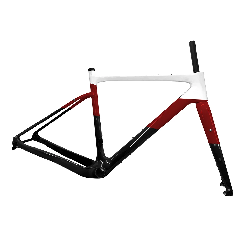 T1000 Carbon Gravel Rahmen 700C * 45C Gewinde Tretlager T47 Disc Bremse Gravel Fahrrad Frameset Flare Integrierte Lenker – Detail 22
