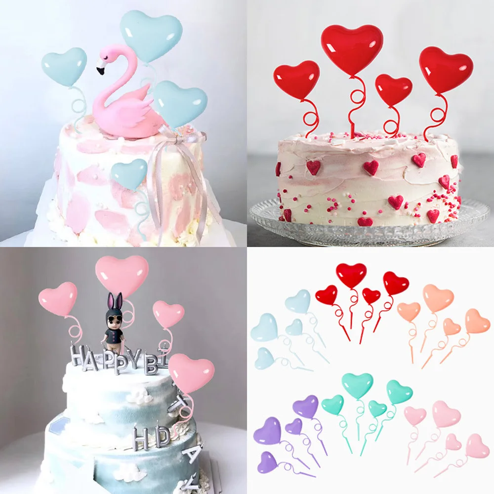 

4pcs/set Love Balloon Confession Pennant Cupcake Cake Decoration Party Supplies Cake Topper Valentine's Day