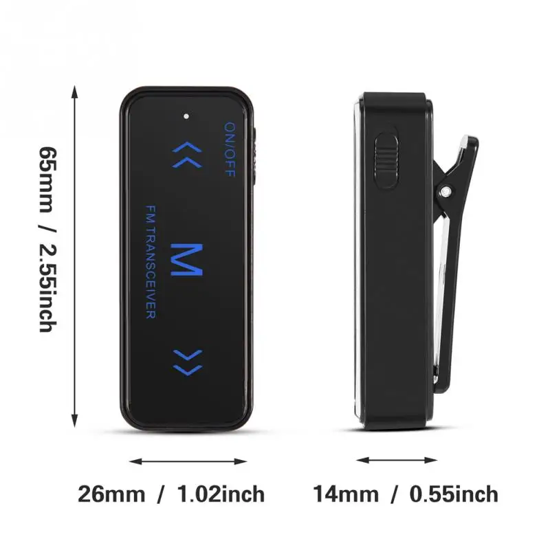 Mini Walkie Talkie 3W 400-470Mhz Radio Transceiver Oortelefoon Headset Oorbeschermer Usb Aangedreven 1.86-0.62 Mijl Afstand
