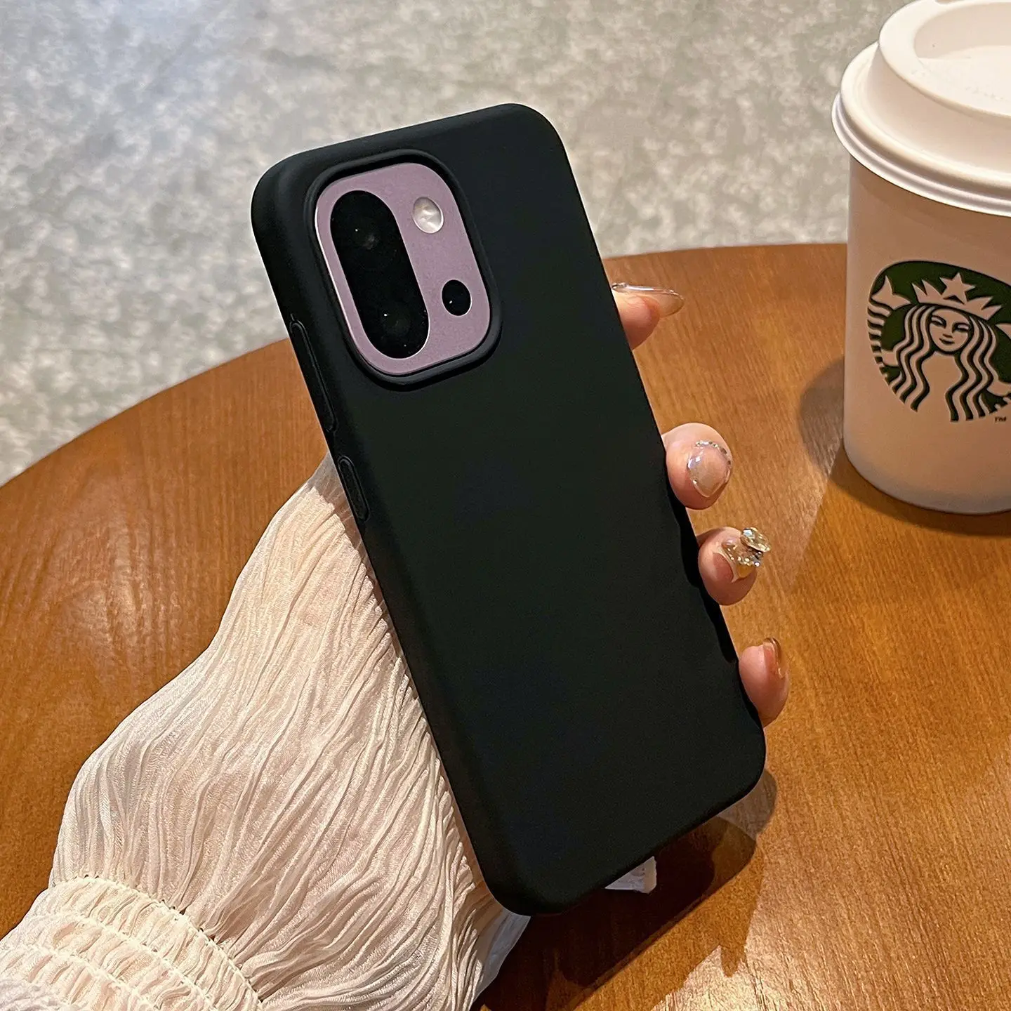 Liquid Silicone Soft Skin Feel Shockproof Solid Color Phone Case