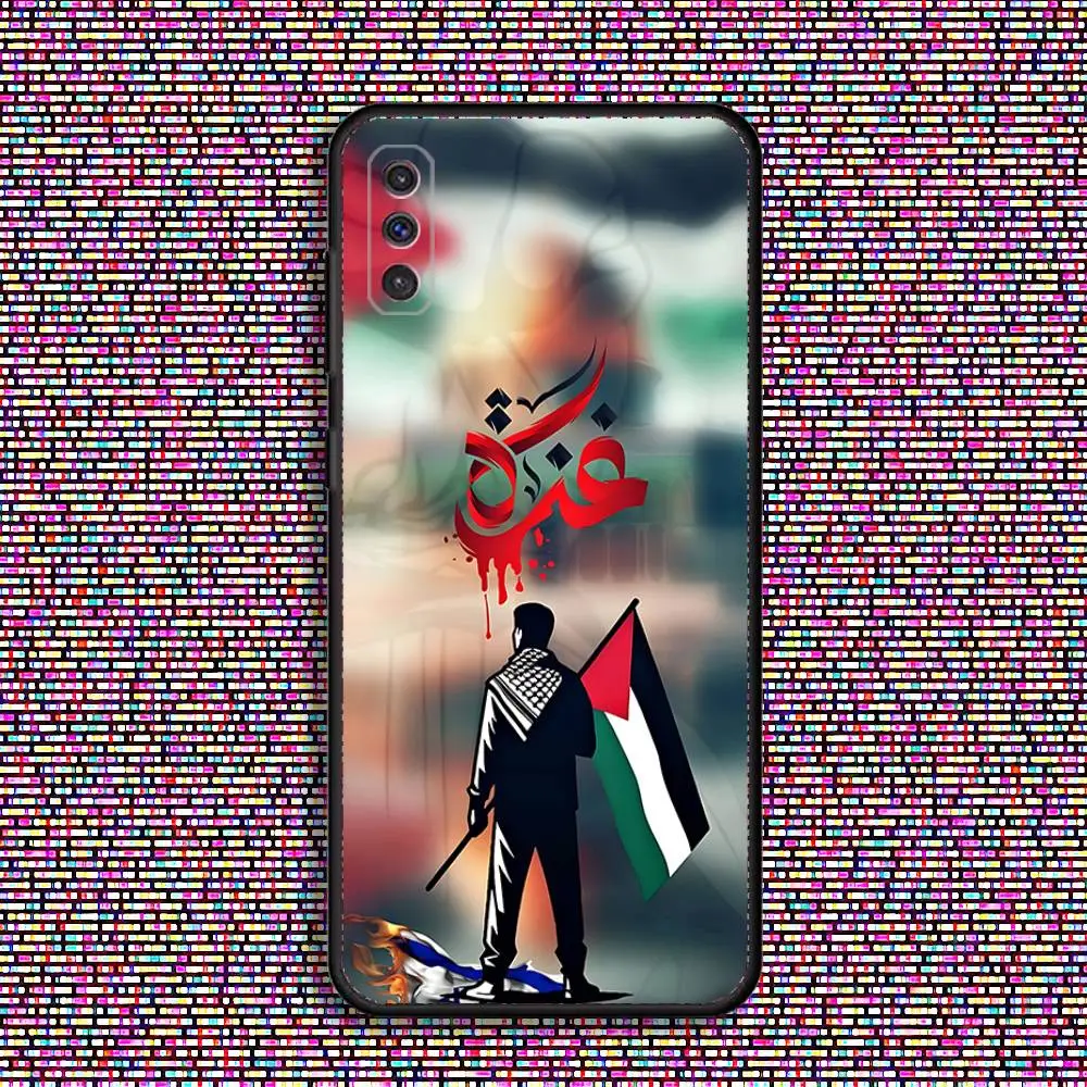 Palestinian Flag Map Black Soft Phone Case