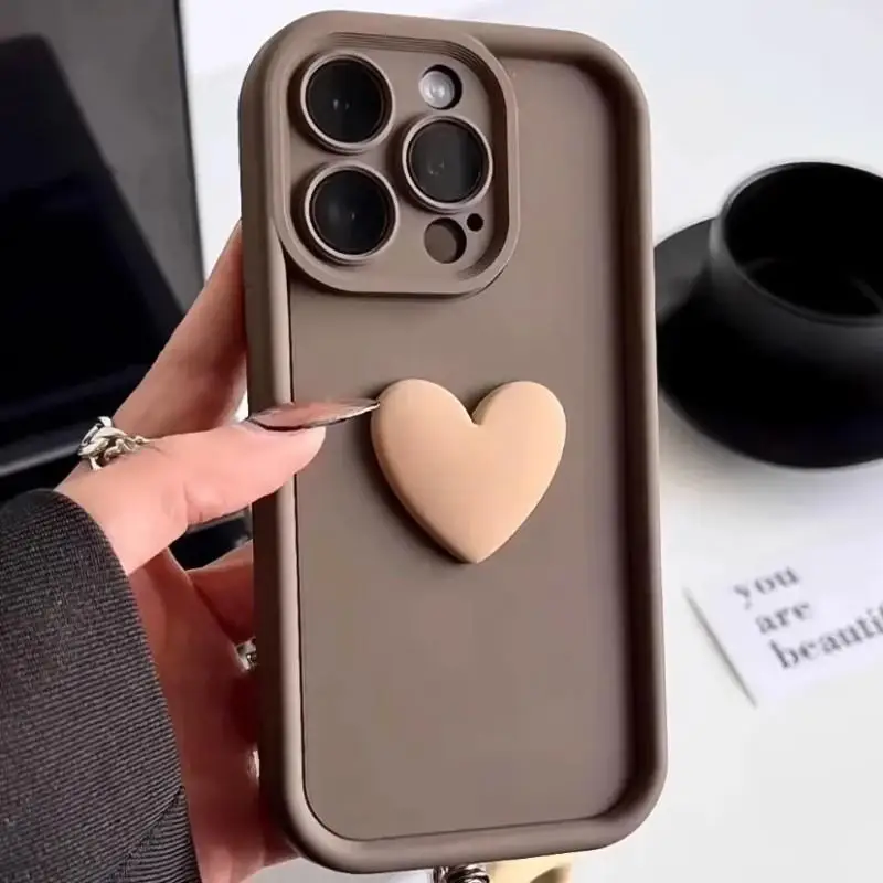 thumbnail image 1 of Funda de teléfono para Xiaomi Redmi Note 13, 12, 12S, 9S, 11, 10, 11S, 10S, 8, 7, 9 Pro, K30 Ultra, Mi 14 Pro, bonita funda trasera suave con corazón de amor en 3D, 1 of 5