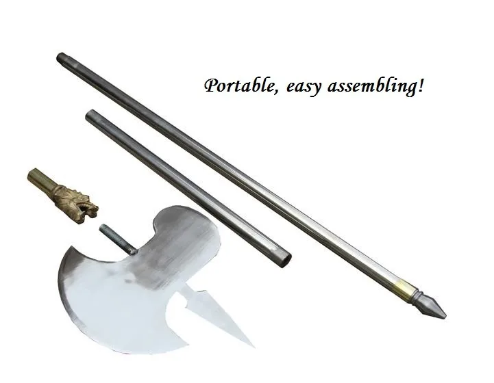 Wushu Long Handle Axe Kung Fu Axes Cinema Decoration Metalworking Craft
