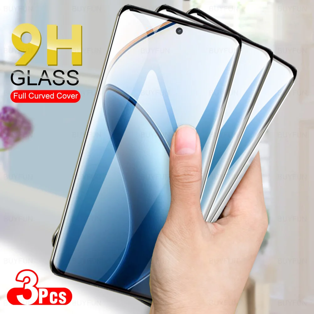 

Изогнутое стекло с полным покрытием 9H для Realme 12 Pro, 3 шт.