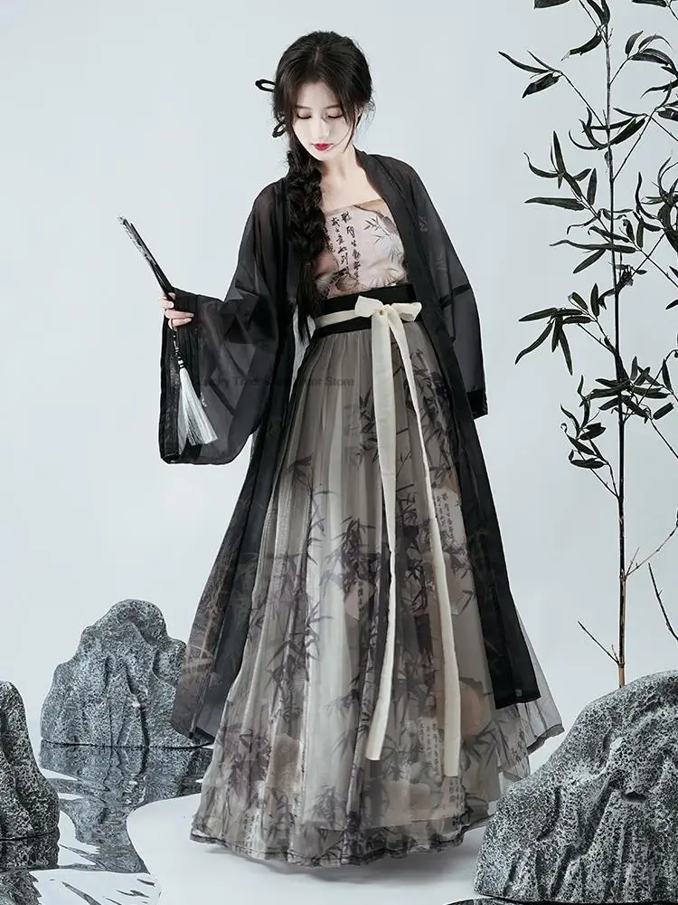 Girl's Ancient Costume Cosplay Hanfu Original Authentic Hanfu Female Hanfu Collar Waist Skirt Casual Daily Ancient Hanfu Clothes