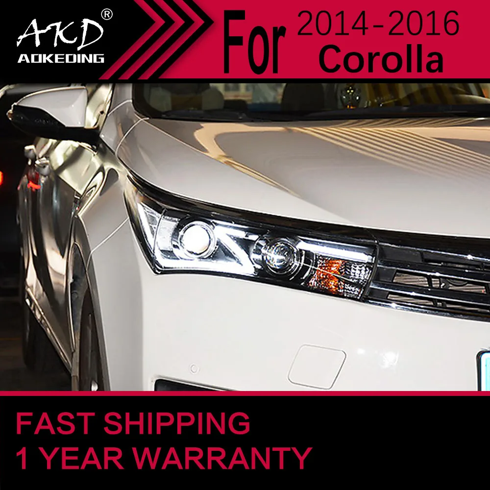 

Car Lights for Toyota Corolla LED Headlight 2014-2016 Corolla Head Lamp Drl Projector Lens Automotive Accessories