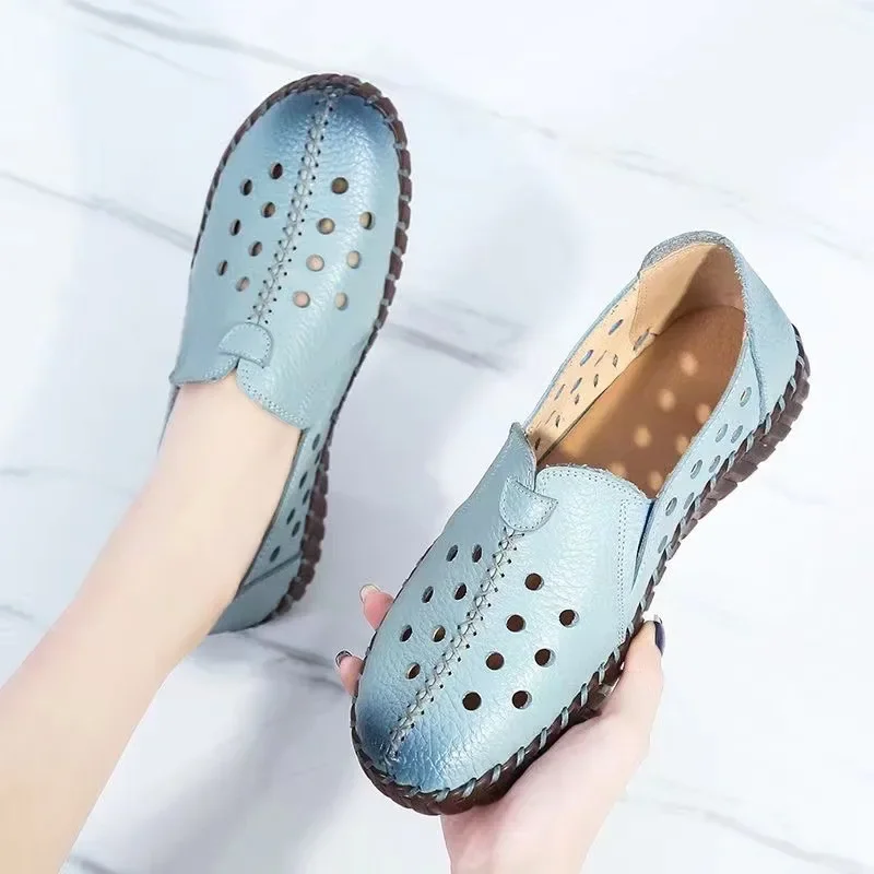 Waterproof Loafers Wide Width Women's Driving Shoes Woman Black Genuine Leather Flats Red Designer Loafers Women White Moccasins