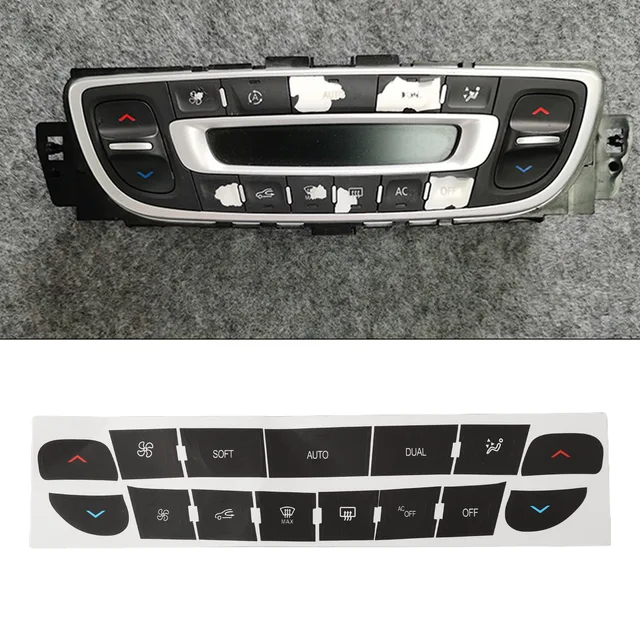 Autocollant de réparation de bouton de climatisation A/C de voiture, autocollant de réparation de bouton de climatisation pour Megane, Master, Scenic 3, 1 jeu 1