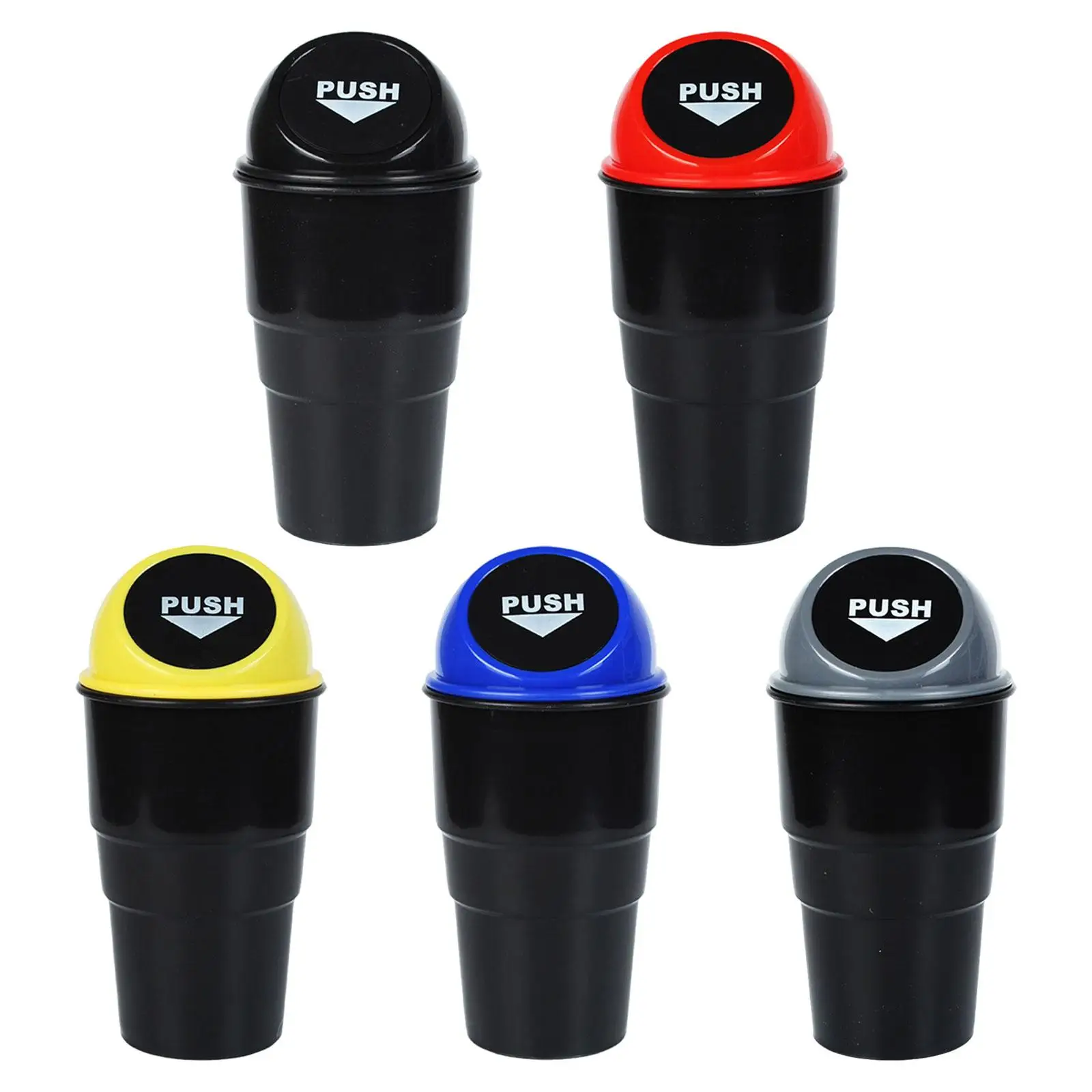 Generic Car Cup Holder Trash Can with Lid Waste Basket Bin Multipurpose Small Car Trash Bin For Truck SUV Desk Home Office