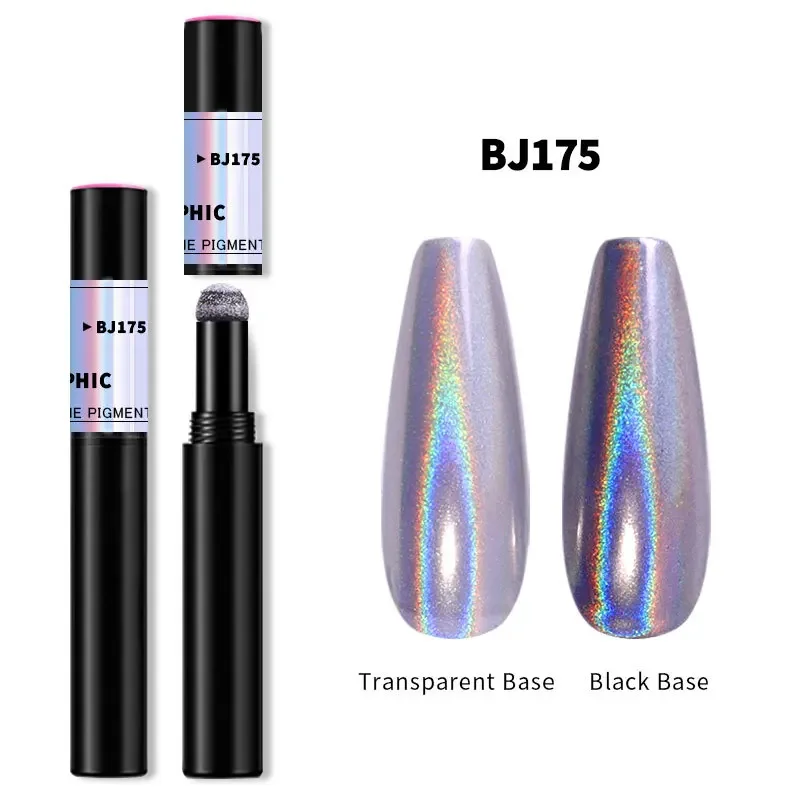 Nail Powder Pen 1pc Chrome Pigment Dust Laser Cushion Mirror Glitters Decor Tool Gold Silver Holographics Nails Art Accessories nail powder nail glitter nail pigment nail decoration nail decorations