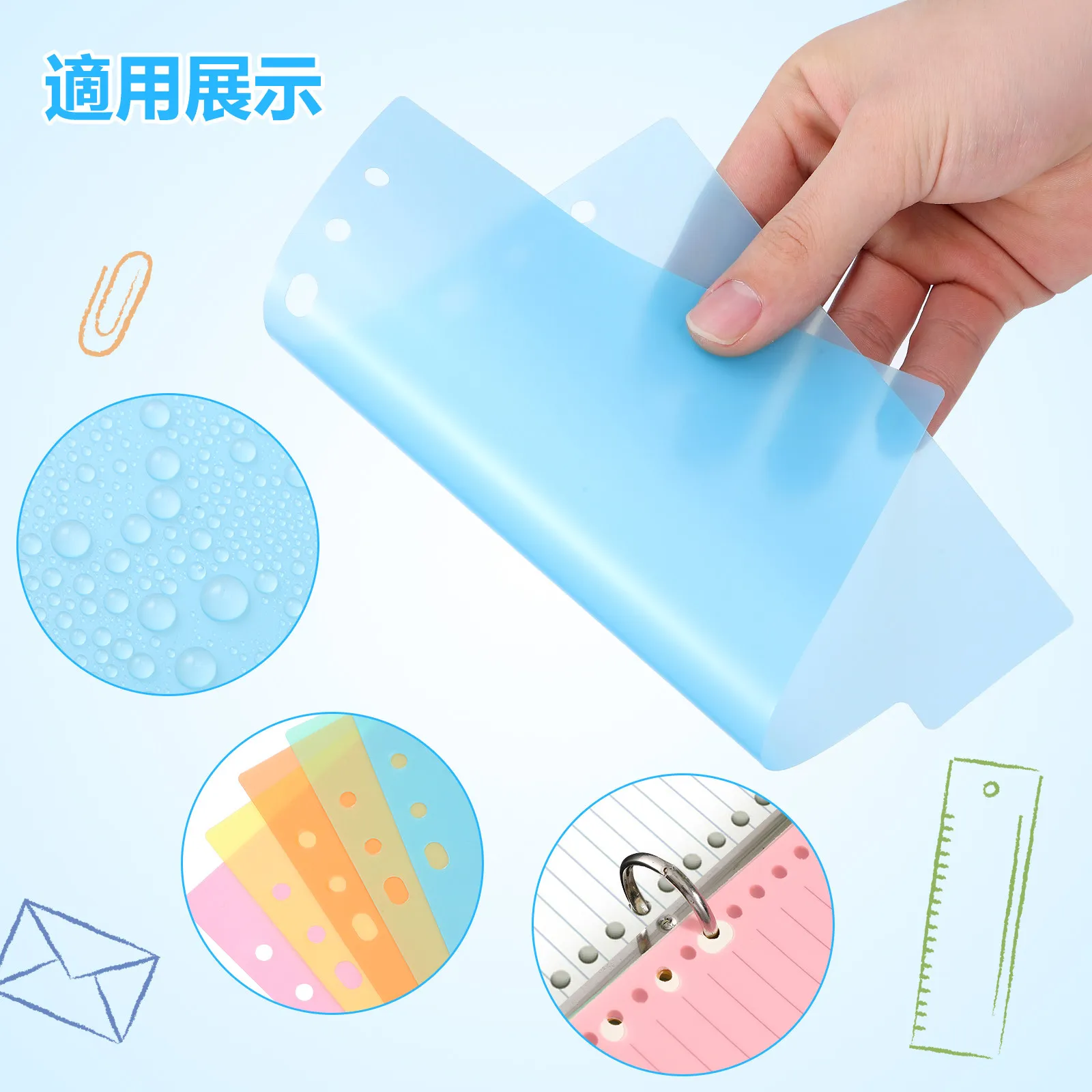 10Pcs 플라스틱 다채로운 바인더 디바이더(탭이 있는 인덱스 디바이더) A5 노트북 플래너용 바인더용 파일링 탭