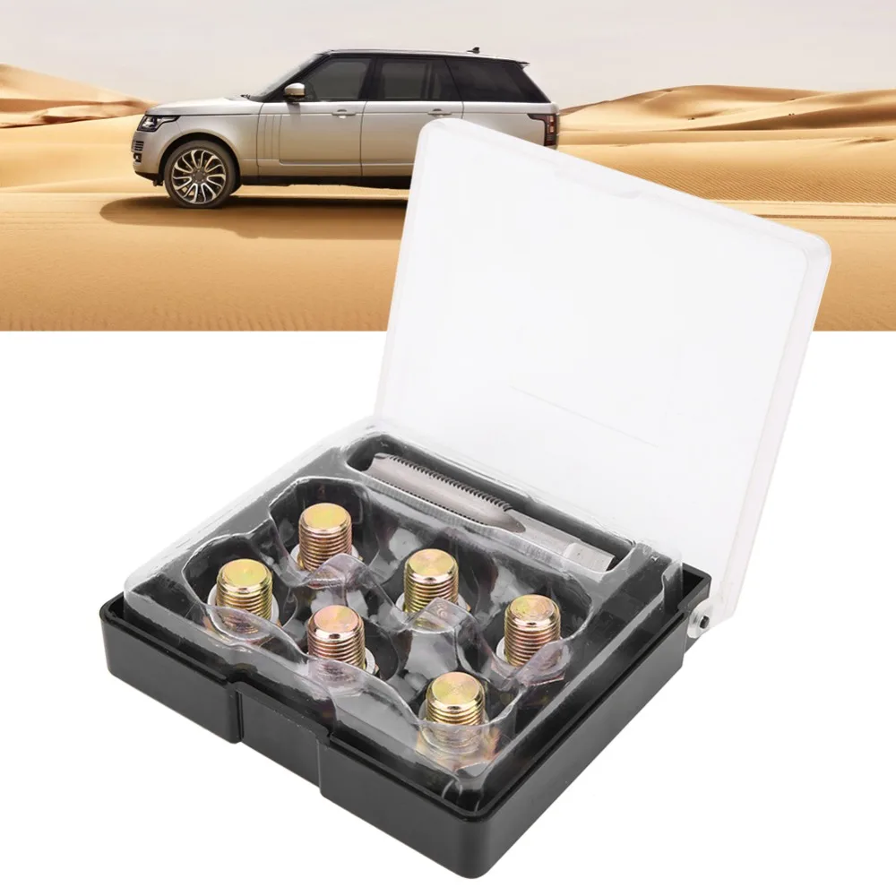 13PCS M13 x 1.25 오일 드레인 플러그 탭 씰링 와셔 포함 녹 방지 오일 팬 재나사화 도구 범용 보관 케이스 포함