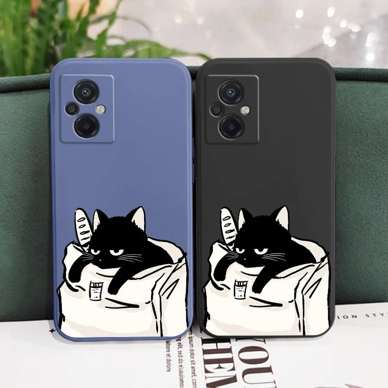 Whimsical Bread Cat Silicone Phone Case Cover