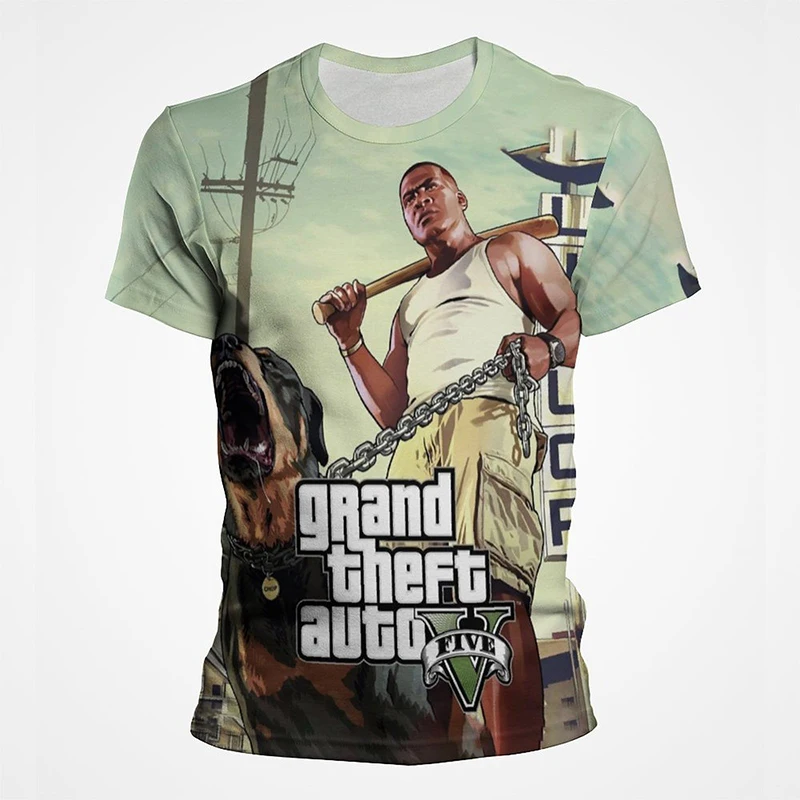 

Grand Theft Auto Game 3D Cartoon Print T-shirt Men Women Children Harajuku Streetwear Summer Short Sleeve Fashion Casual T shirt