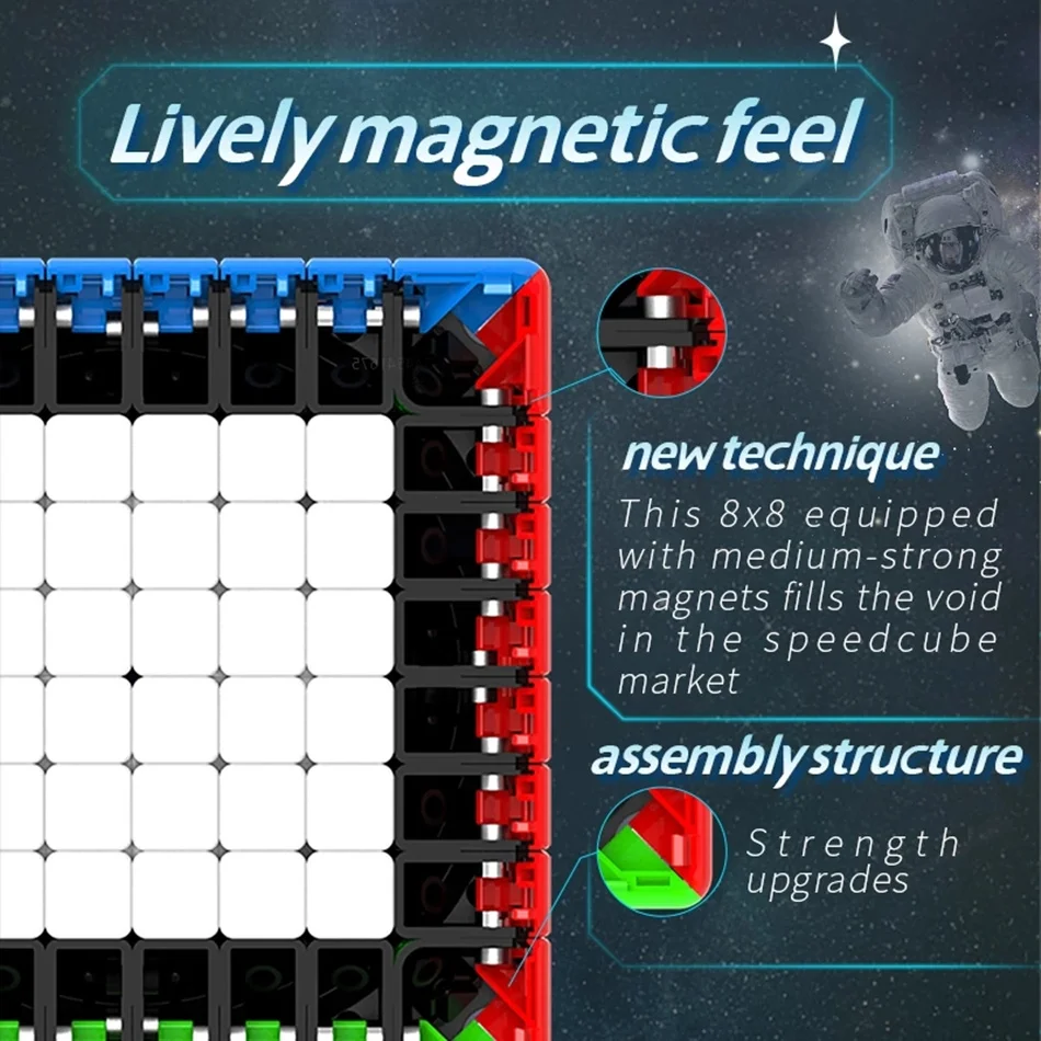 DianSheng Galaxy 8x8 Magneitc Magic Cube 8x8x8 Magnetic Speed Magic Cube Professional SpeedCubing 8 Layer 8x8 Cubo Magico 4
