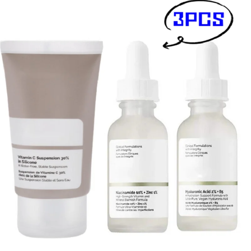 

3PCS Original Niacinamide Skin Care 10% + Zinc 1% Vitamin C 30% B5 Products Oil Balance Whitening Moisturizer Essence Hydrating