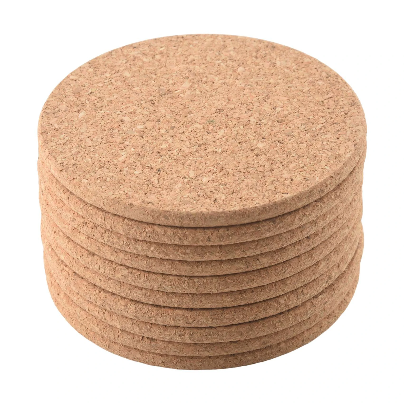 10 Cork Bar Drink Coasters Absorbent and Reusable 90mm, 5mm Thick