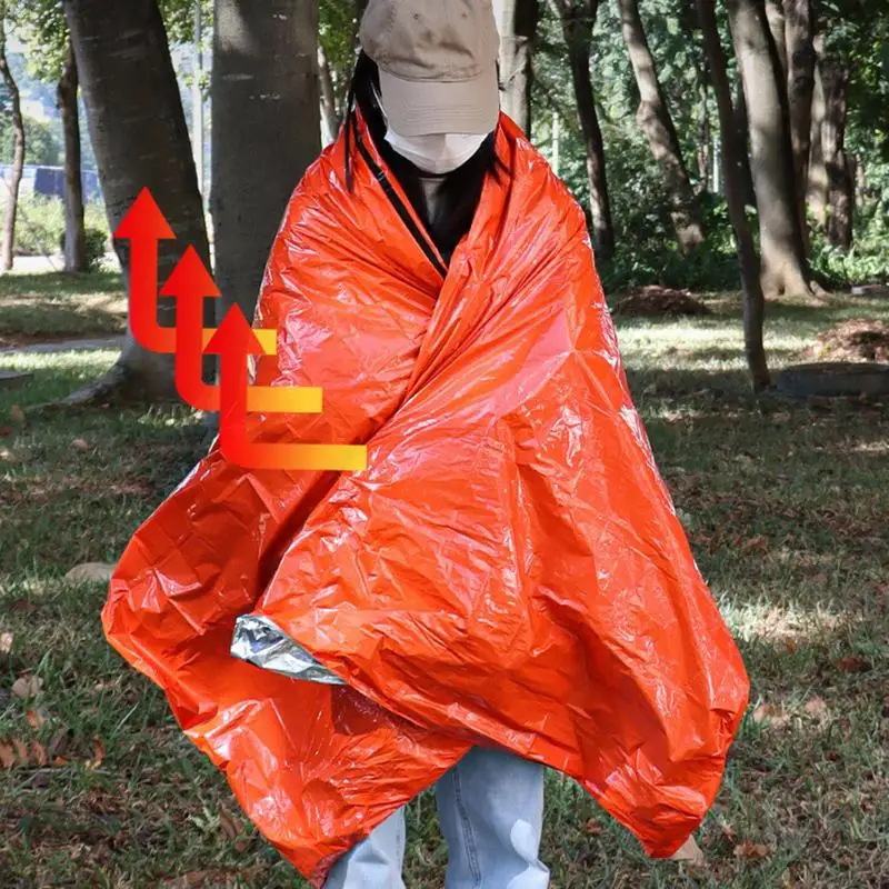 Survival Sleeping Bag Cold Weather Bivvy Bag Reflective Hiking Sleeping Foldable Outdoor Thick Camping Gear