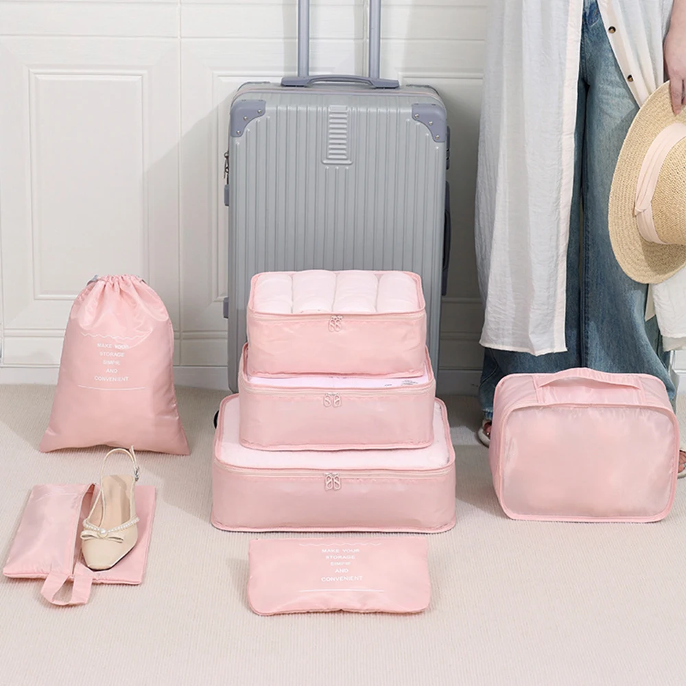 Eco Friendly Polyester 7 Piece Travel Storage Bag Set