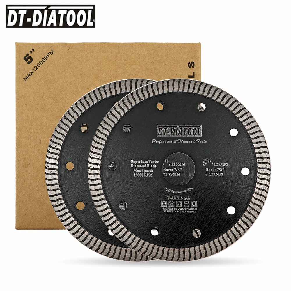 DT-DIATOOL-Super Thin S Cutting Disc for Ceramic Tile Marble Granite, 4.5inch 5Inch 115mm 125mm Diameter Porcelain Diamond Disc