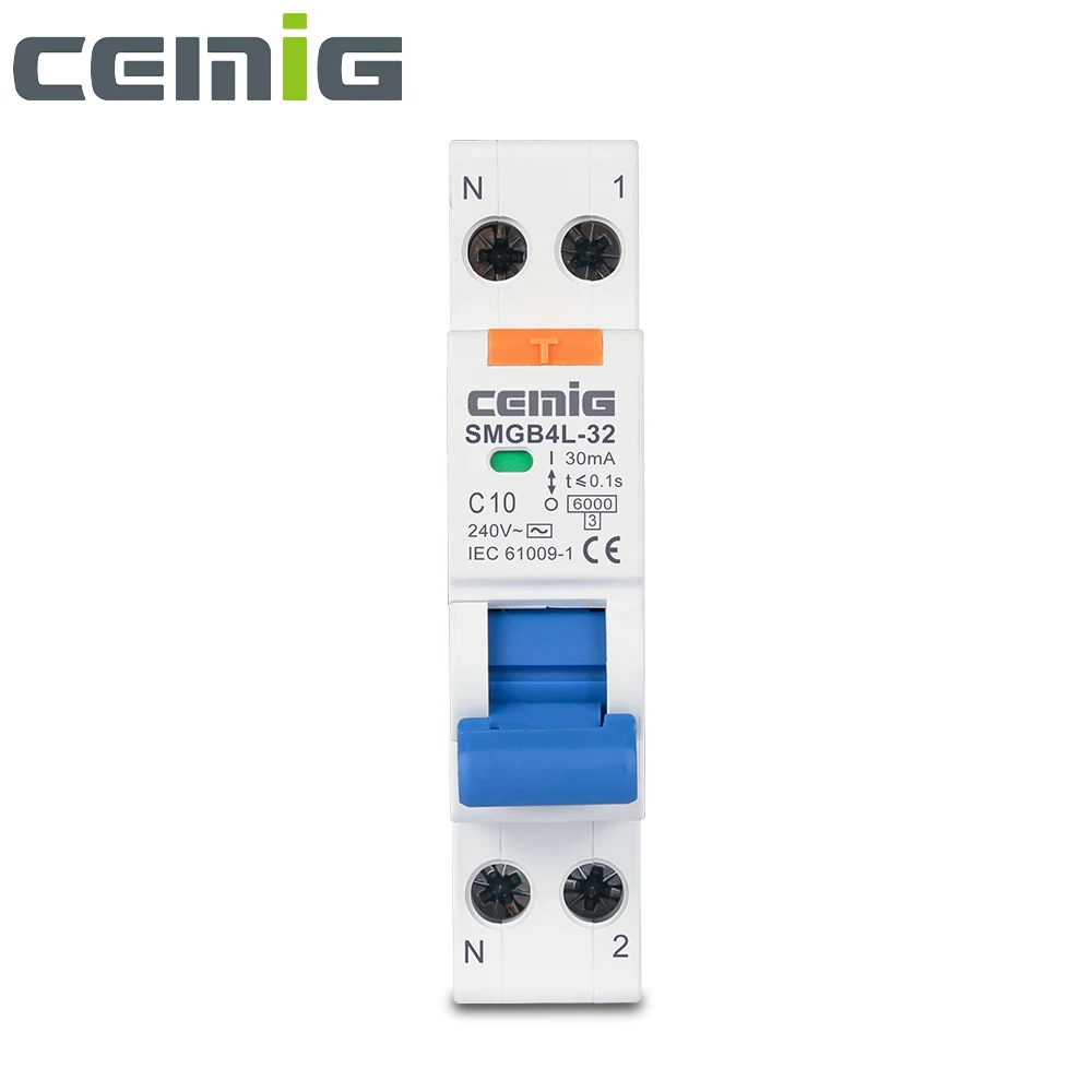 

Cemig 18mm 1P+N Residual Current Circuit Breaker With Over and Short Current Proteciton RCBO MCB