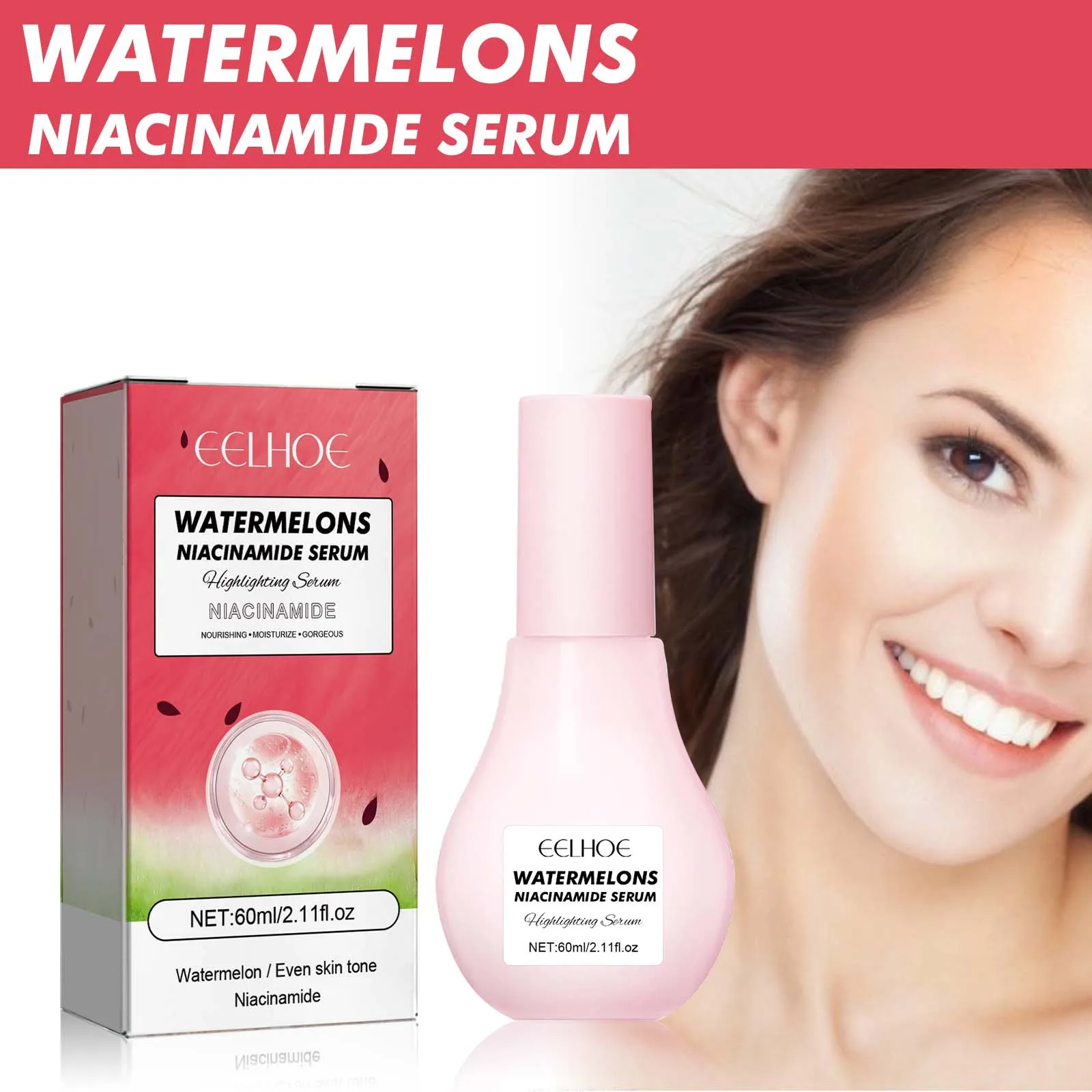 Facial Serum Facial Essence Whitening Serum Watermelons Niacinamide Serum Lighten Spots Tightening Even Skin Tone Moisturizing Brightening Facial Essence Face Skin Care