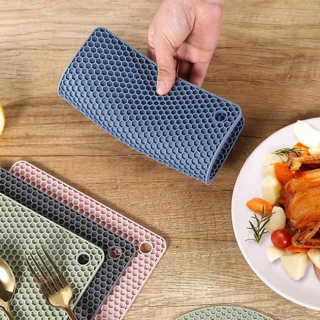 1Db Szilikon Méhsejt Placemat Hőálló Asztali Szőnyeg És Négyzet Alakú Alsó Koaszt - Image 5