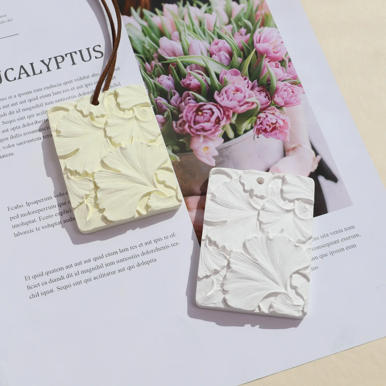 Description Picture 4 of itemDaisy Flower Silicone Mold DIY Rectangle Scented Gypsum Pendant Ginkgo Leaf Handmade Aromatherapy Wax Tablets Soap Clay Molds