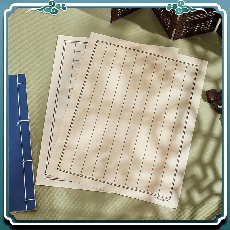 Premium 100 Sheets Chinese Calligraphy Xuan-Paper With 2 Styles Grids Japanese Sumi Paper Brush Ink Calligraphy For Beginners