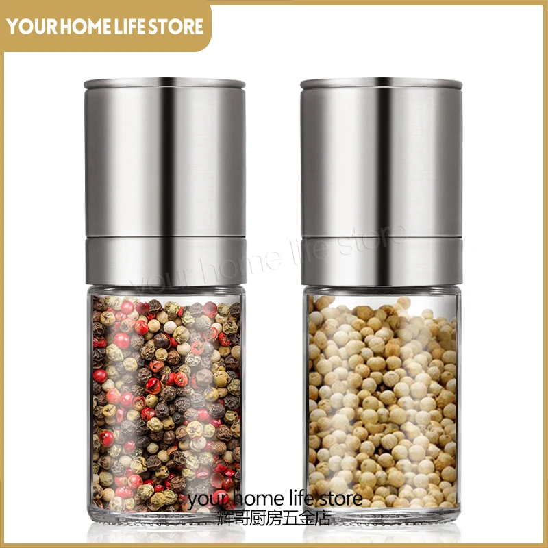 Salt and Pepper Grinder Pepper Grinder Upgraded Pepper Grinder 304 Stainless Steel Adjustable Coarseness Ceramic Rotor Salt Thickener
