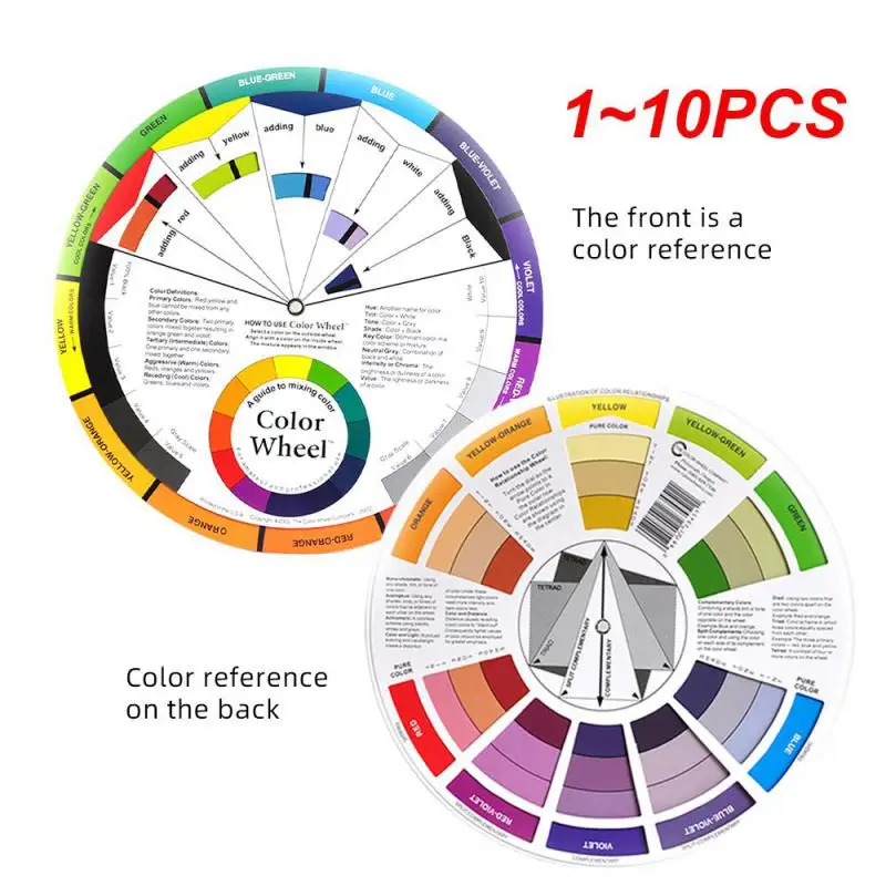 1~10PCS Professional Paper Card Design Color Mixing Wheel Ink Chart Guidance Round Central Circle Rotates Tattoo Nail Pigment