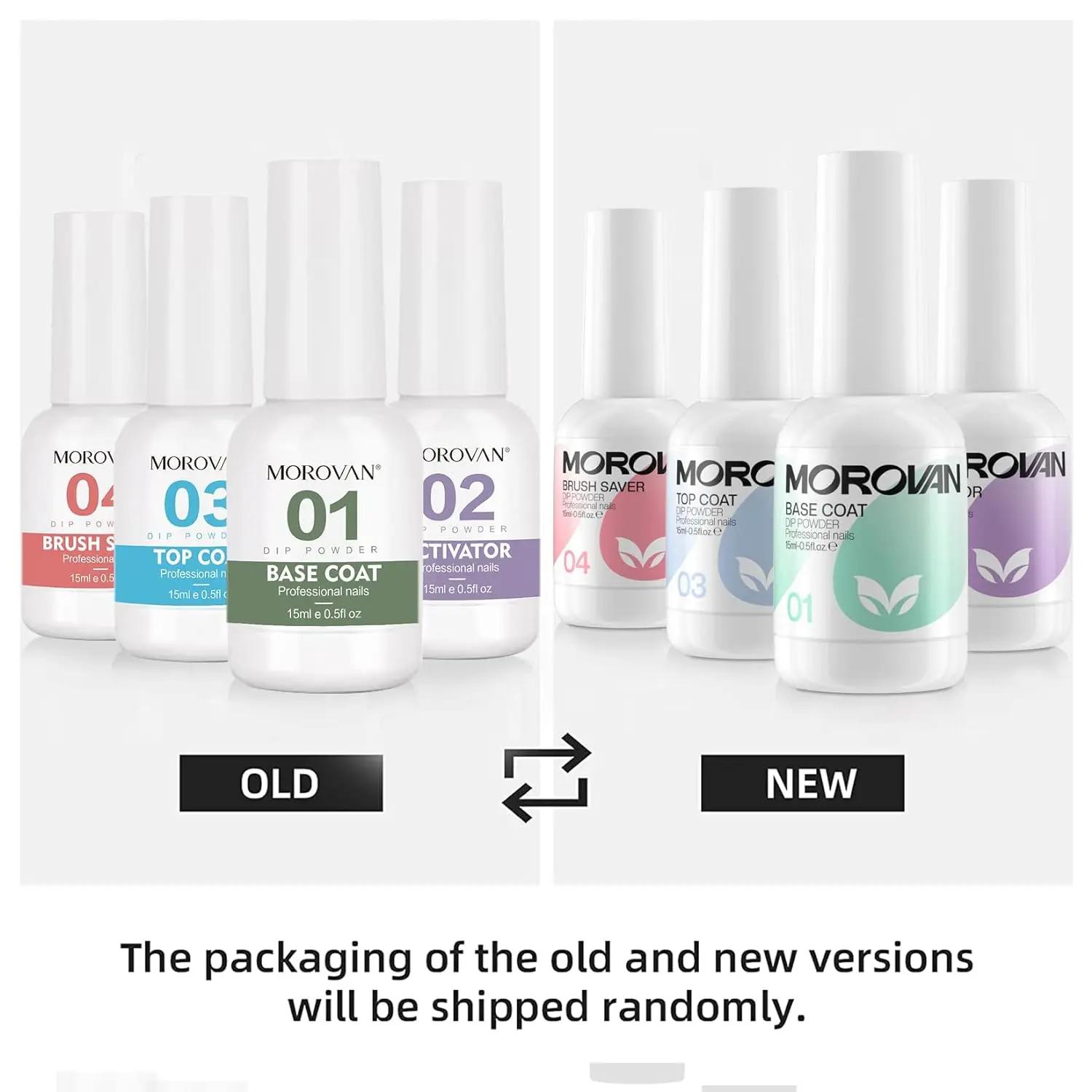 Dip Powder Liquid Set with Activator Base Top Coat and Dipping Powder Brush Saver 4pcs 0.5oz For Dip Nail Kit