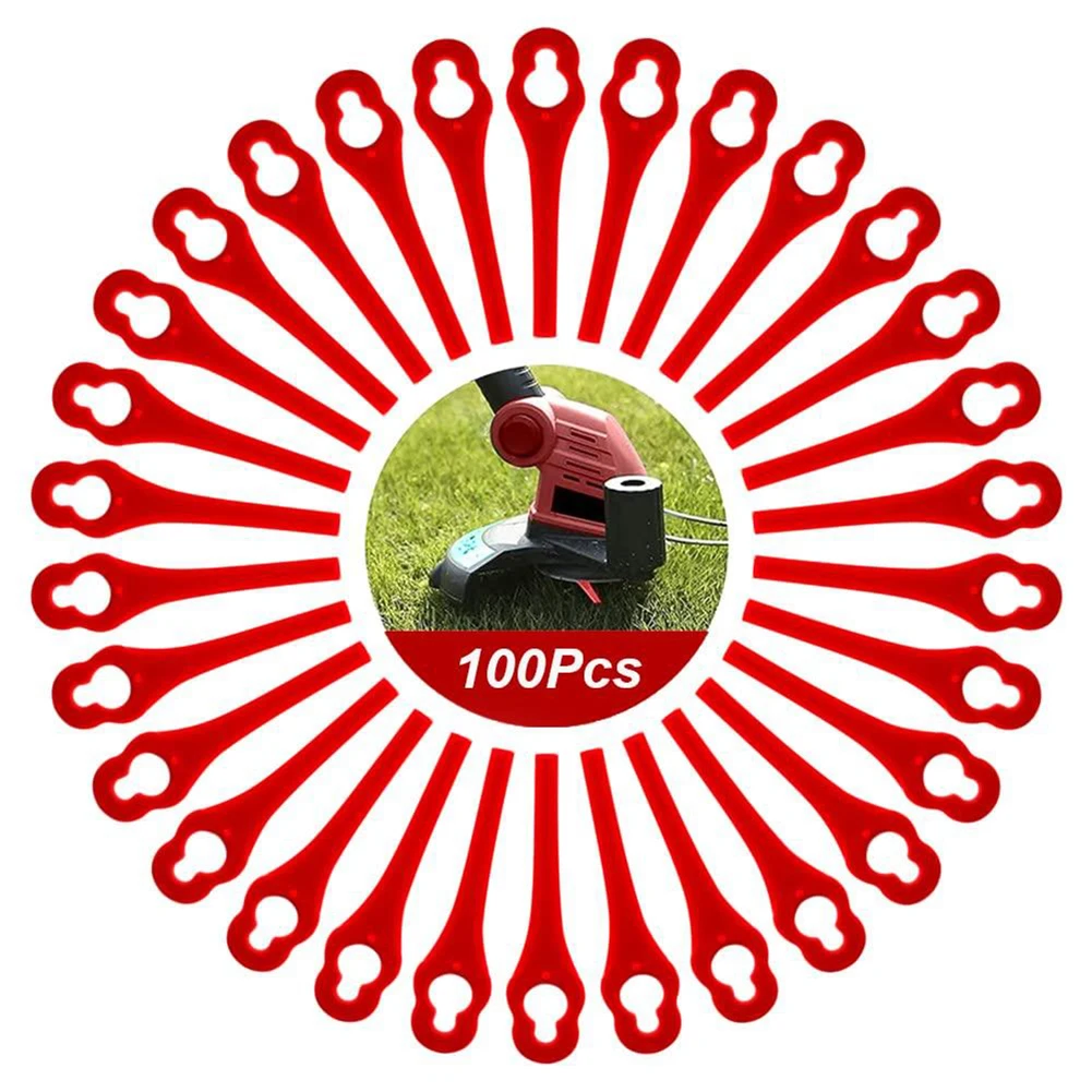 

100Pcs Replacement Blades For Terratek Grass Strimmer Cordless Strimmer 18V/20V For Cordless Grass Trimmer Blade Cutter Lawn