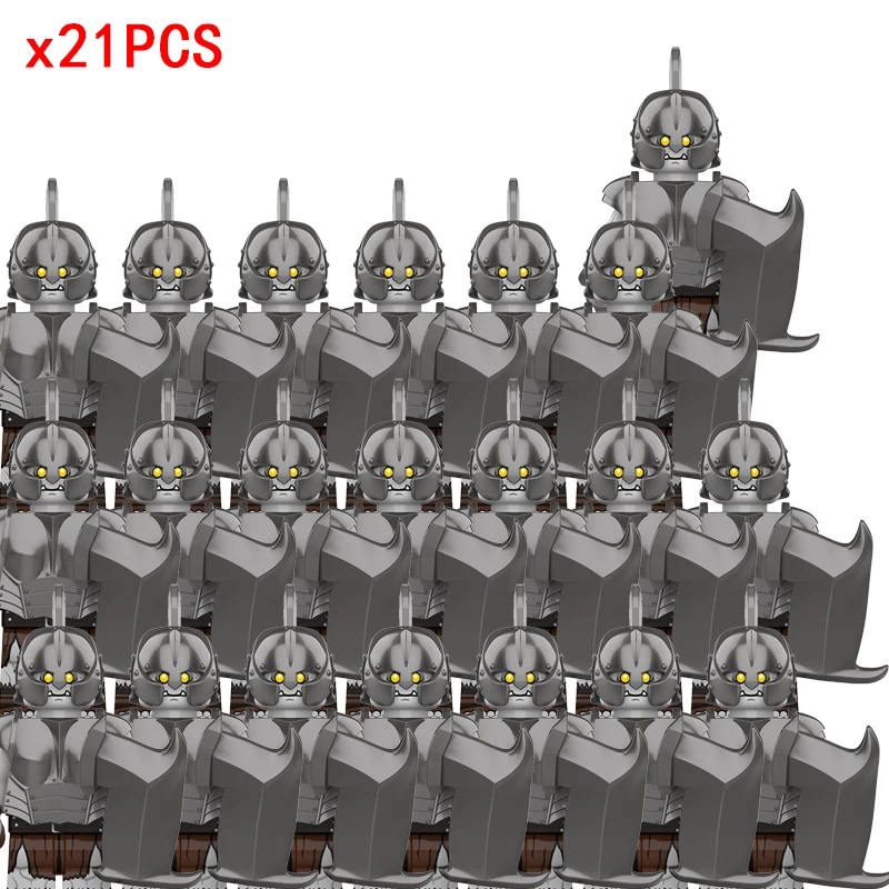 Medieval Fantasy Dwarf Warrior Leader Building Blocks Set